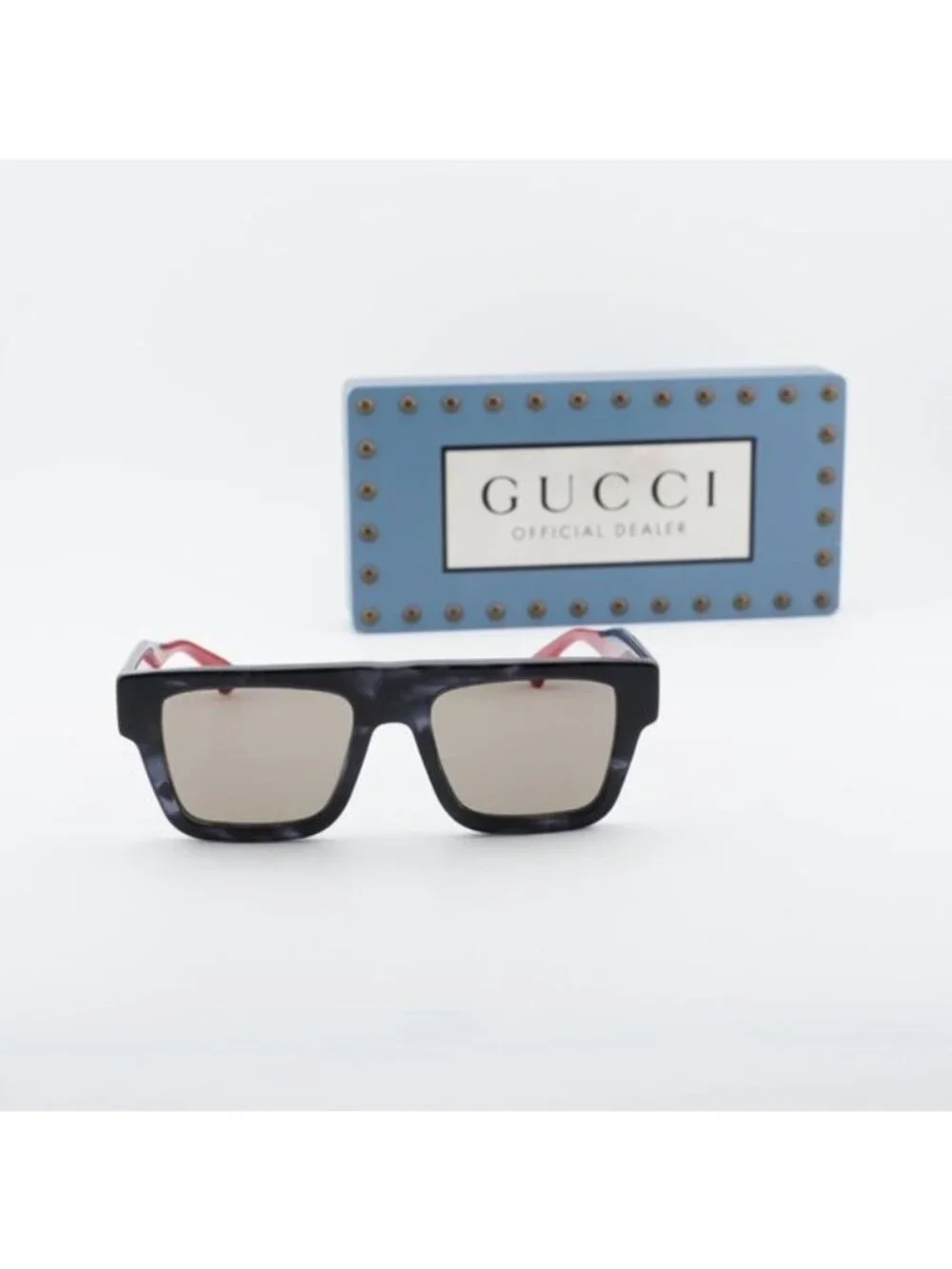 Gucci GG1868S 004 Square Sunglasses - Havana Blue Red\ Brown